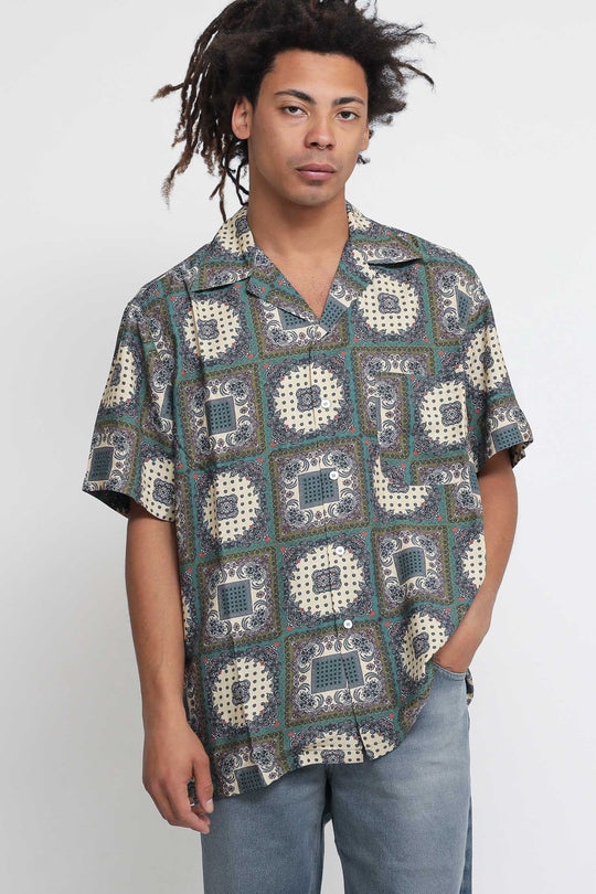 Jeremy Bowling Shirt - Cream/Green