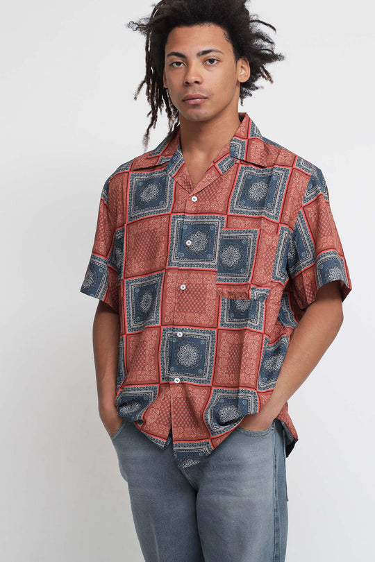 Jeremy Bowling Shirt - Blue/Orange