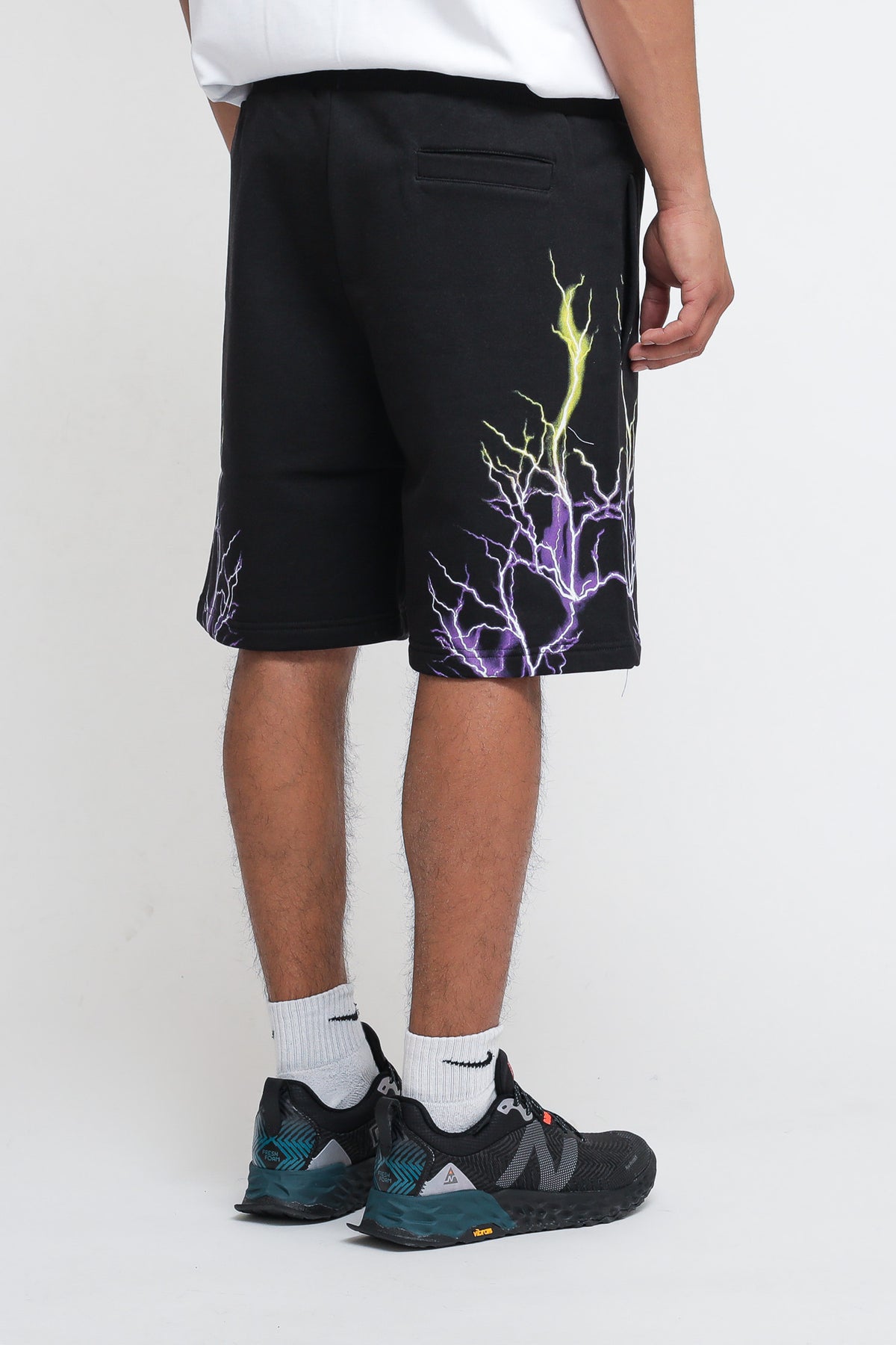 Shorts With Purple and Yellow Lightning - Black — 3
