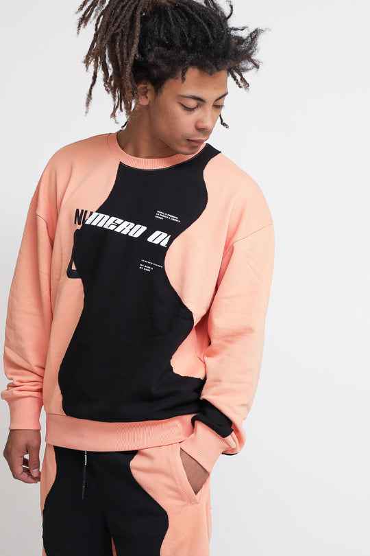 Sweatshirt 100% Cotone - Orange Black