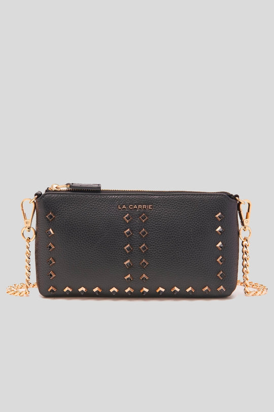 Frivolous M.Candice Double Wallet/Bag Tumbled Leather - Black