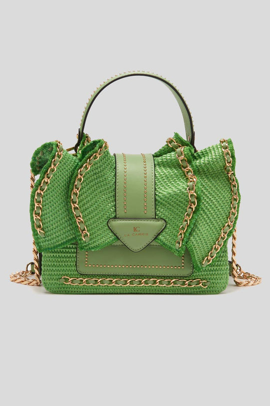 Wave Handbag Raffia Synthetic - Green