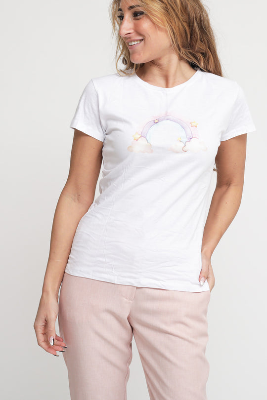 T-shirt Arcobaleno - Bianco