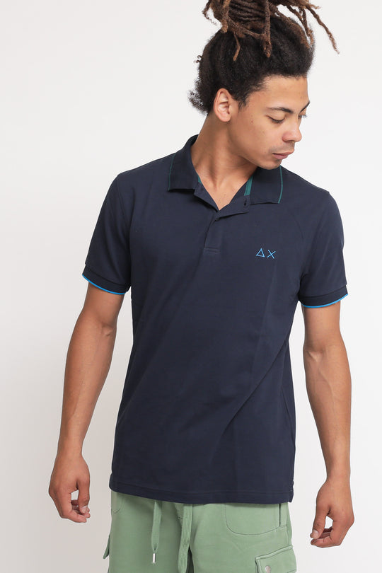 Polo Small Strip On Collar - Navy Blue