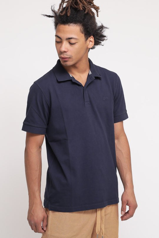 Polo Cold Dye Details - Navy Blue