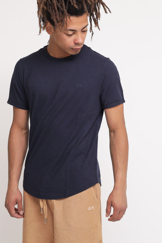 T-shirt Round Bottom Cold Dye - Navy Blue