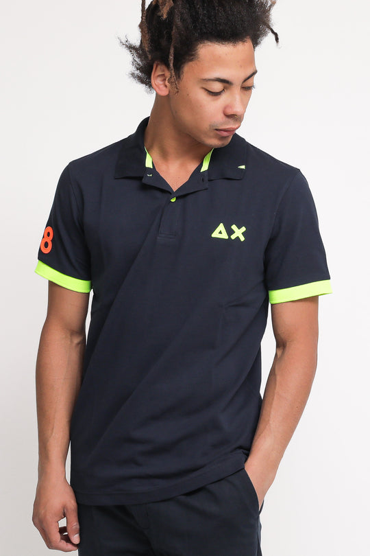 Polo Logo Fluo - Navy Blue