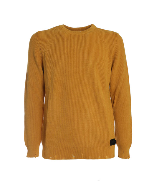 Maglia Inglese Con Rotture - Senape