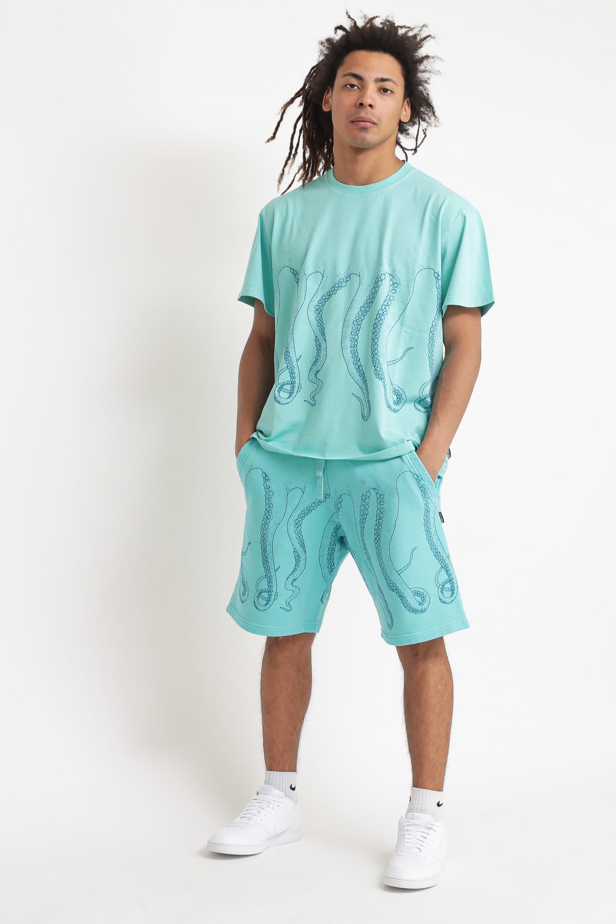 Dyed sweatshorts - aquamarine — 3