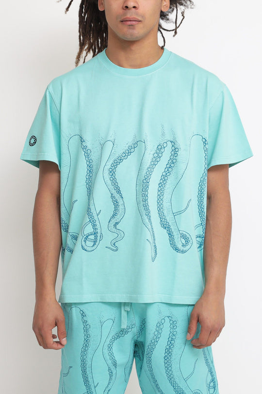 Octopus Dyed Tee - Acquamarina