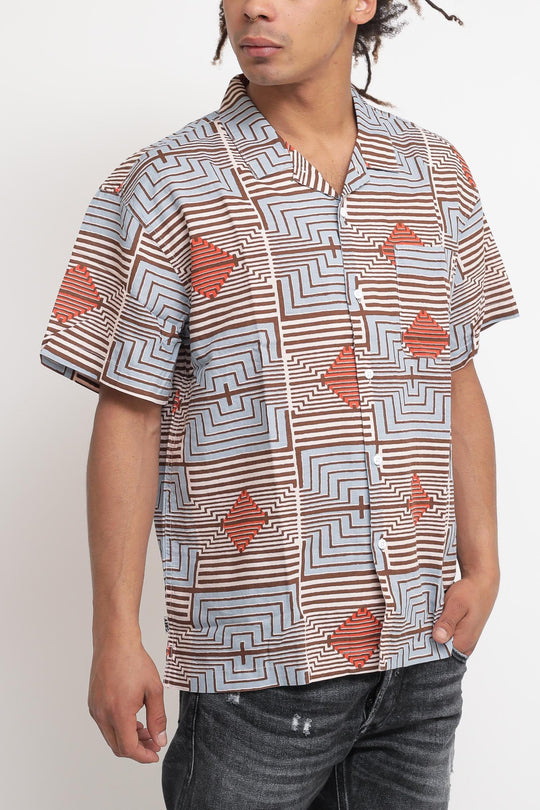 Towns Woven SS - Pink Clay Multi