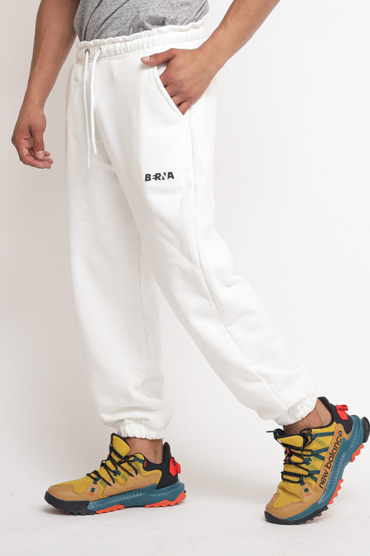 Pantalone Felpa Logo - Panna