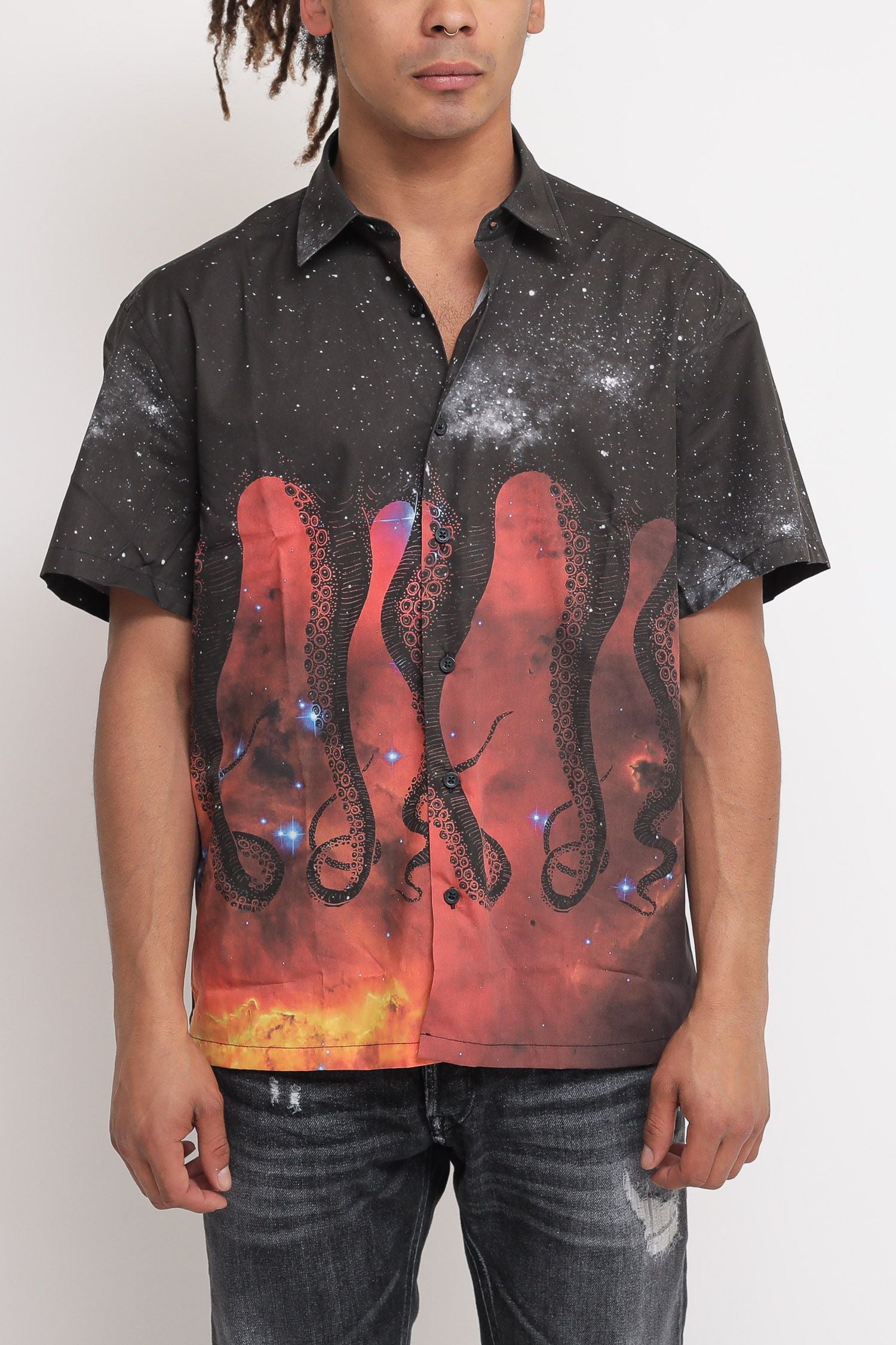 Octopus Galaxy Shirt Black Nero Uomo » Chemise Imola
