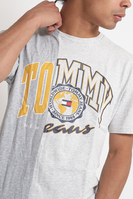 Tjm Half N Half College Tee - Silver GRey Hrt