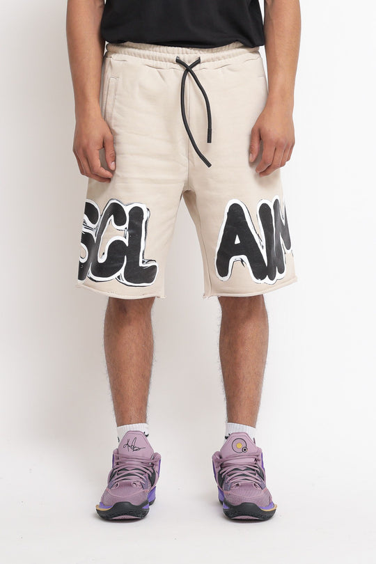 Bermuda Uomo In Felpa - Safari Stampa Nera E Bianca