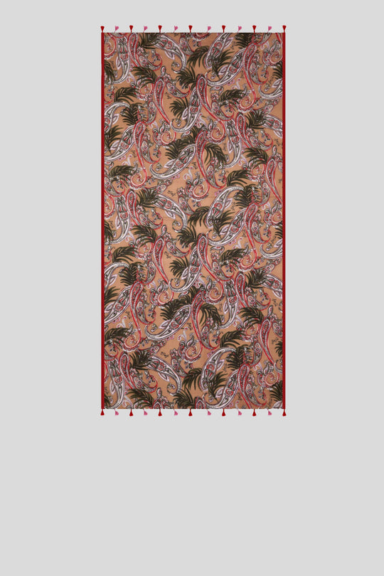 Stola Paisley Con Nappe - Light Taupe