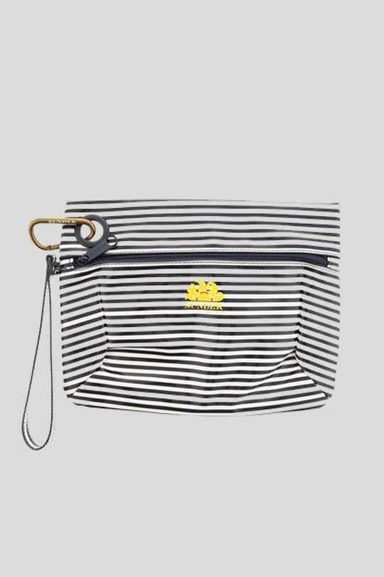 Striped Clutch Bag - Navy