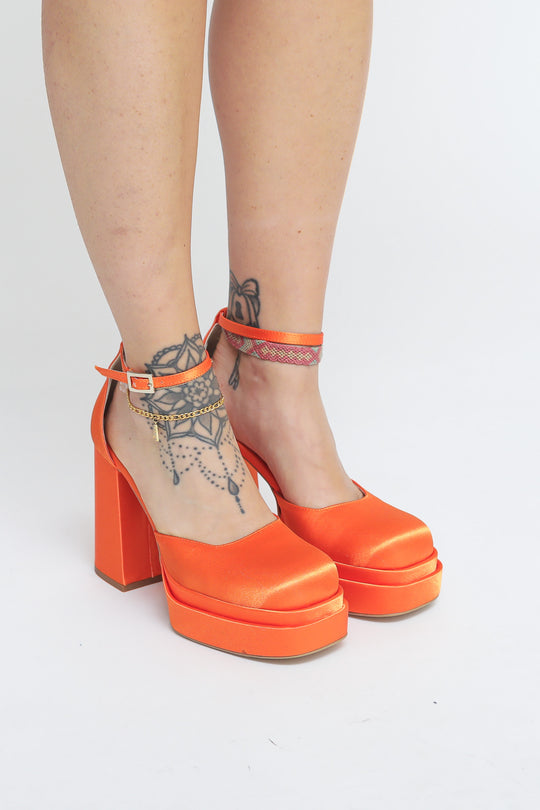 Decollette In Raso - Arancio