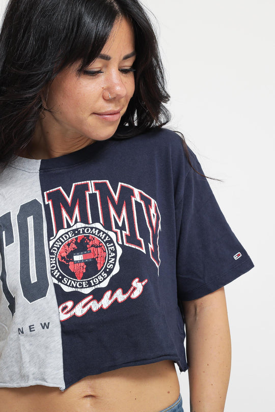 Tjm Crop College Splicing Ss - Twlight Navy
