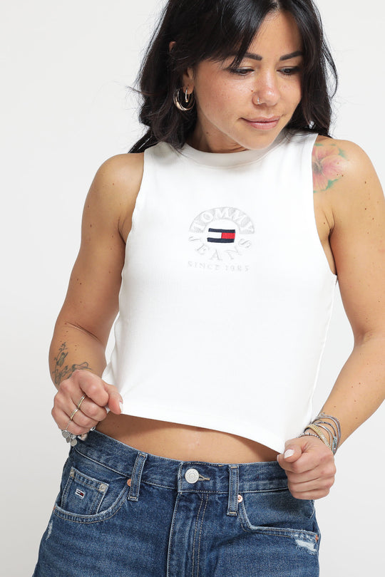 TjW Crop Timeless Circle Tank - Ecru