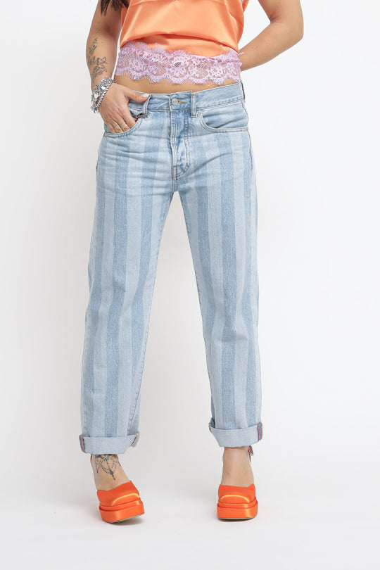 New Oksar Woman - Denim Laser Stripe