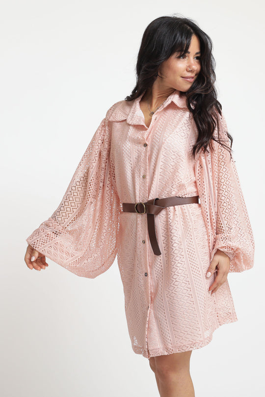 Abito Camicia Corto - Cipria