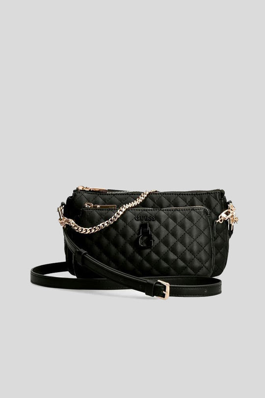 Rue Rose DBL Pouch Crossbody - Black