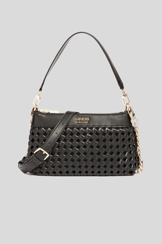 Sicilia Top Zip Shoulder Bag - Black