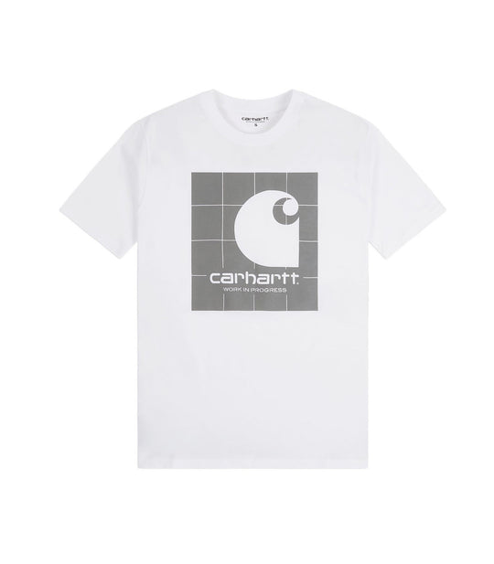 S/S Reflective Square T-Shirt - White/Reflective Grey
