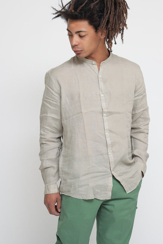 Camicia Lino Coreana - Beige