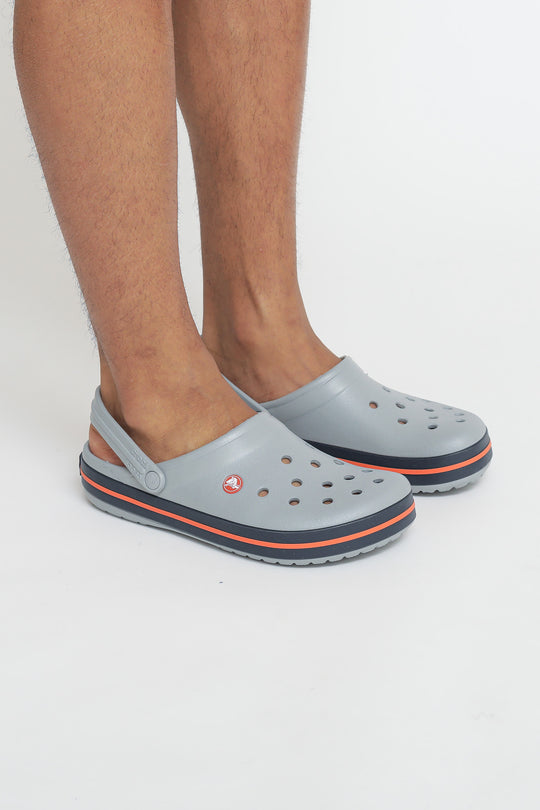 Crocband Sabot - Light Grey Navy