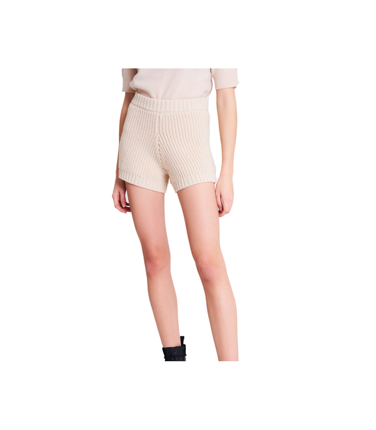 Shorts In Maglia - Beige