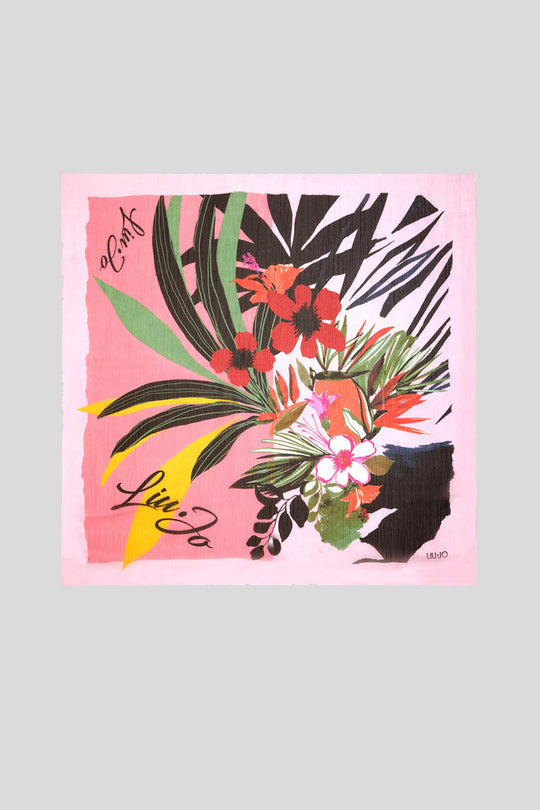 Foulard Col/Block - Rosa Polvere