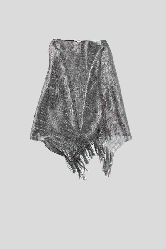Poncho Crop Rete - Silver