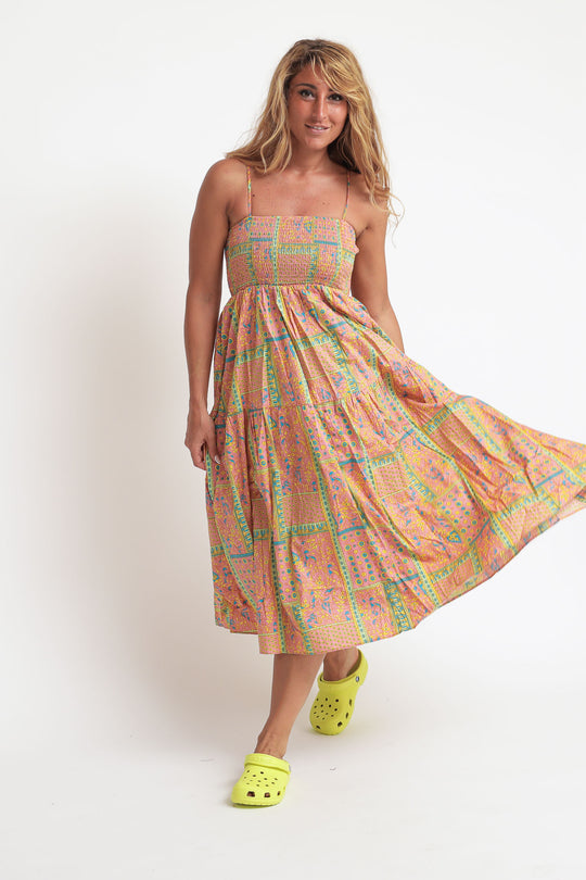 Ladies Dress - Pink Neon Paisley