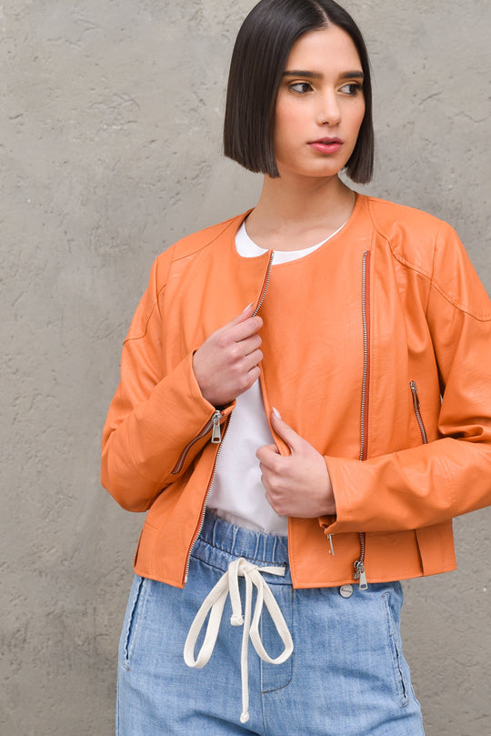 Chiodo Ecopelle  - Arancio