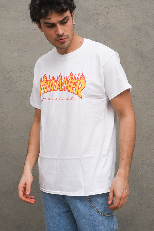 Thrasher Flame T-Shirt - White