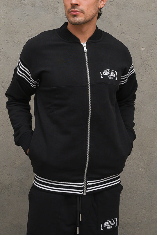 Felpa All. Zip Smacchinato - Nero