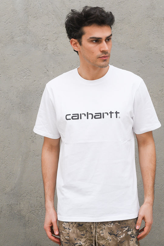 S/s Script T-shirt - White Black