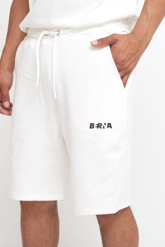 Bermuda Felpa Logo - Panna