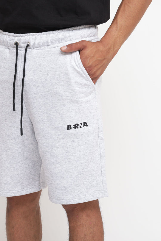 Bermuda Felpa Logo - Grigio Melange
