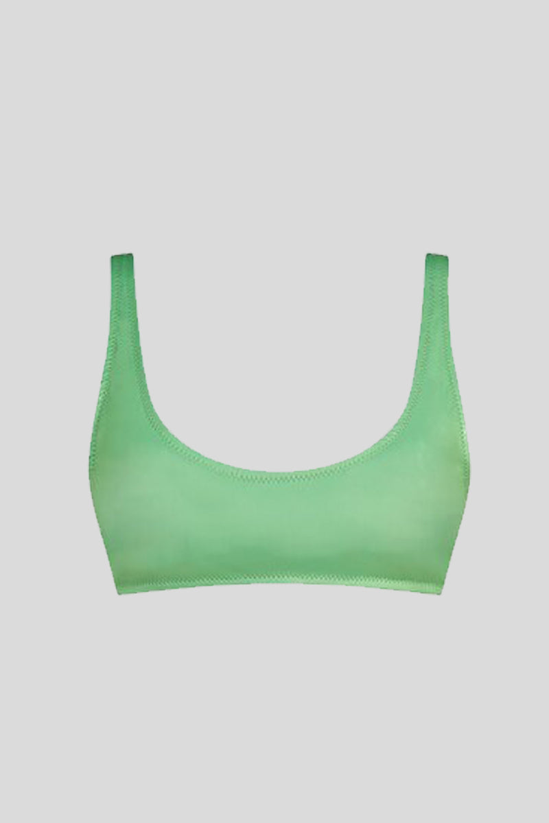 Martine Metallic Green Bikini Top