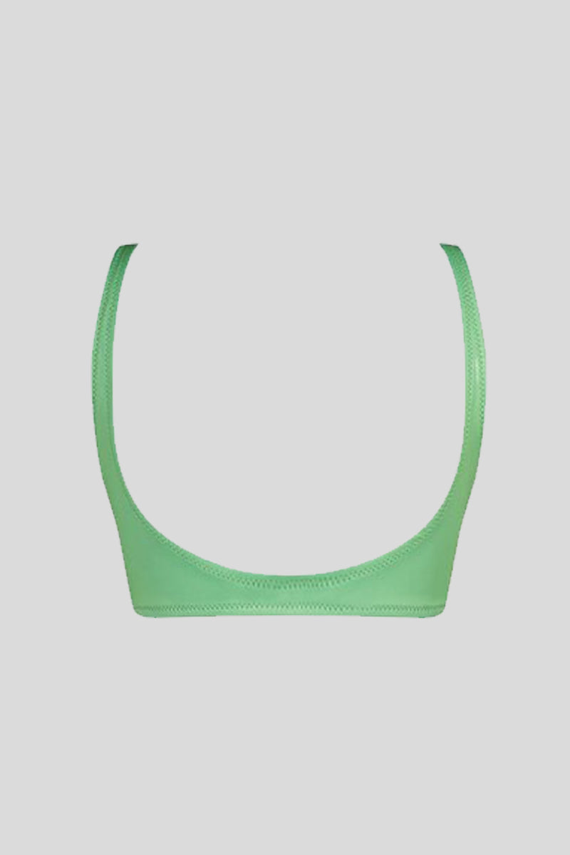 Martine Metallic Green Bikini Top — 2