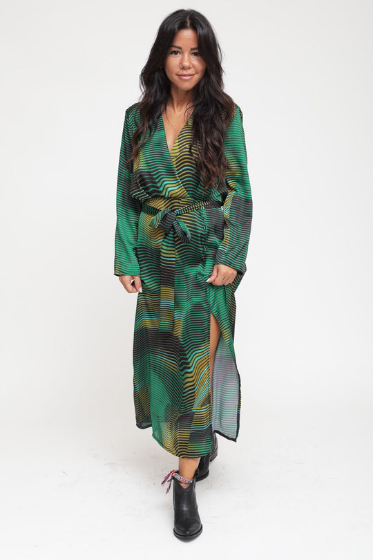 Abito Midi Fantasia - Verde