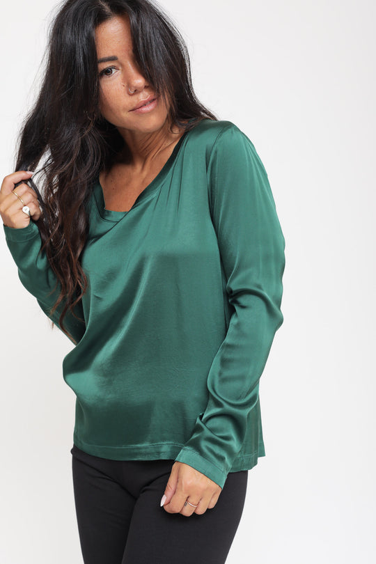 Blusa Collo A Madonna - Verde Bosco