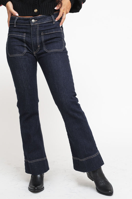 Jeans Trombetta Tasche - Colore Unico