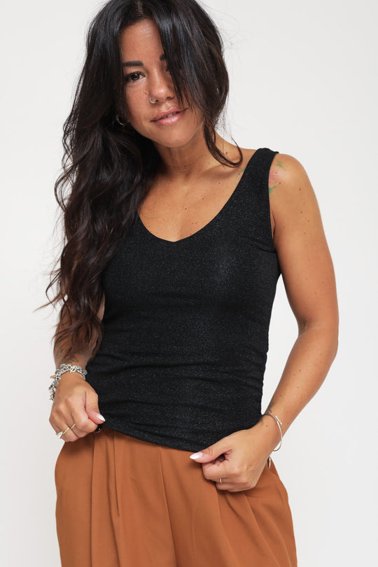 Canotta Lurex - Nero