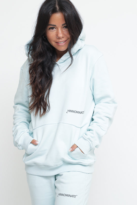 Felpa Cappuccio Manica Lunga - Celeste Polvere