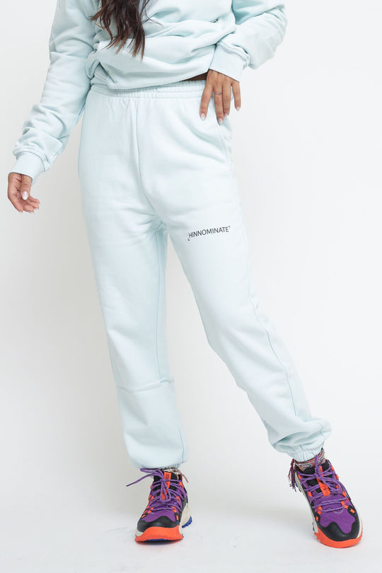 Pantalone In Felpa Con Tasche - Celeste Polvere