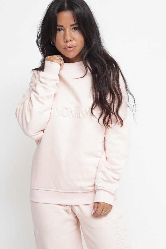 Felpa Paricollo Manica Lunga - Rosa Nude
